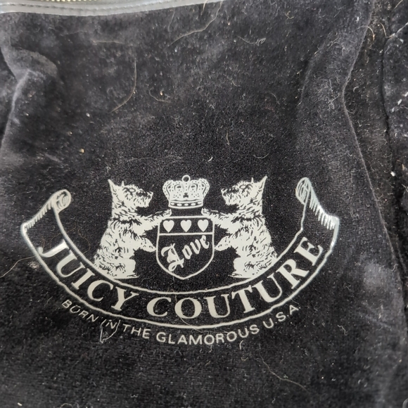 Juicy Couture Black Velour Baby Diaper Bag - Picture 2 of 10